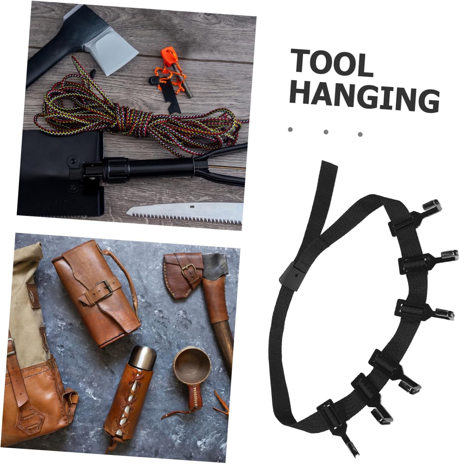 UPKOCH 1 Set Tree Hanging Hooks with Straps Durable Outdoor Gear Organizer for Camping Hiking and Hunting Multi Functional Tree Stand Gear Hanger image 3