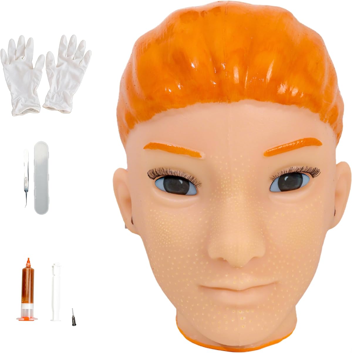 brenzo 2026 Nuevo juguete Fidget Muñeca de cabeza grande con función de limpieza de oídos – Juguetes para hacer estallar espinillas Estilo Alivio del estrés Juguete sensorial para la ansiedad, juguete de escritorio divertido reutilizable para adultos-Pelo amarillo
