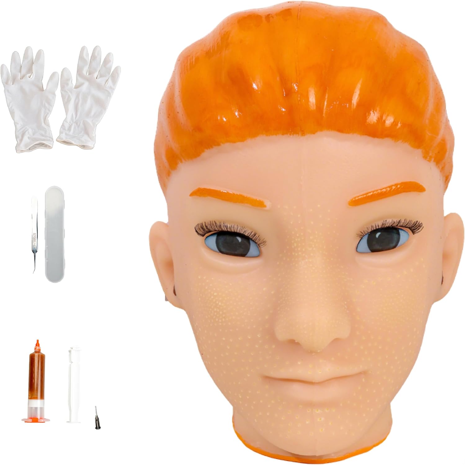 brenzo 2026 New Fidget Toy Big Head Doll with Ear Cleaning Feature – Pimple Popping Toys Style Stress Relief Sensory Toy for Anxiety, Reusable Funny Desk Toy for Adults-Yellow Hair