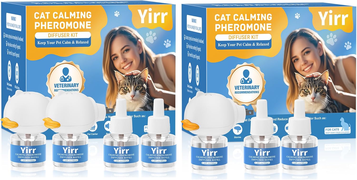 Cat Calming Diffuser, Kitten Pheromones Calming Diffuser, Multicat Calming Diffuser, Relaxing Pheromone for Cat Relief Stress Anxiety Fighting Scratching
