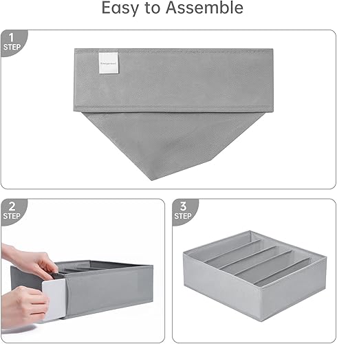 Miniatura 6 de Coorganisers Paquete de 4 organizadores de ropa para armario 5 rejillas lavables portátil caja de almacenamiento plegable organizador de cajones