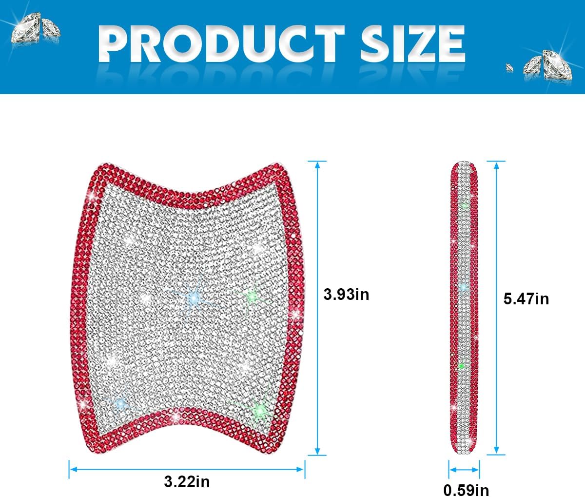 Mandark 8PCS Rhinestone Door Handle and Cup Stickers, Red/White image 2