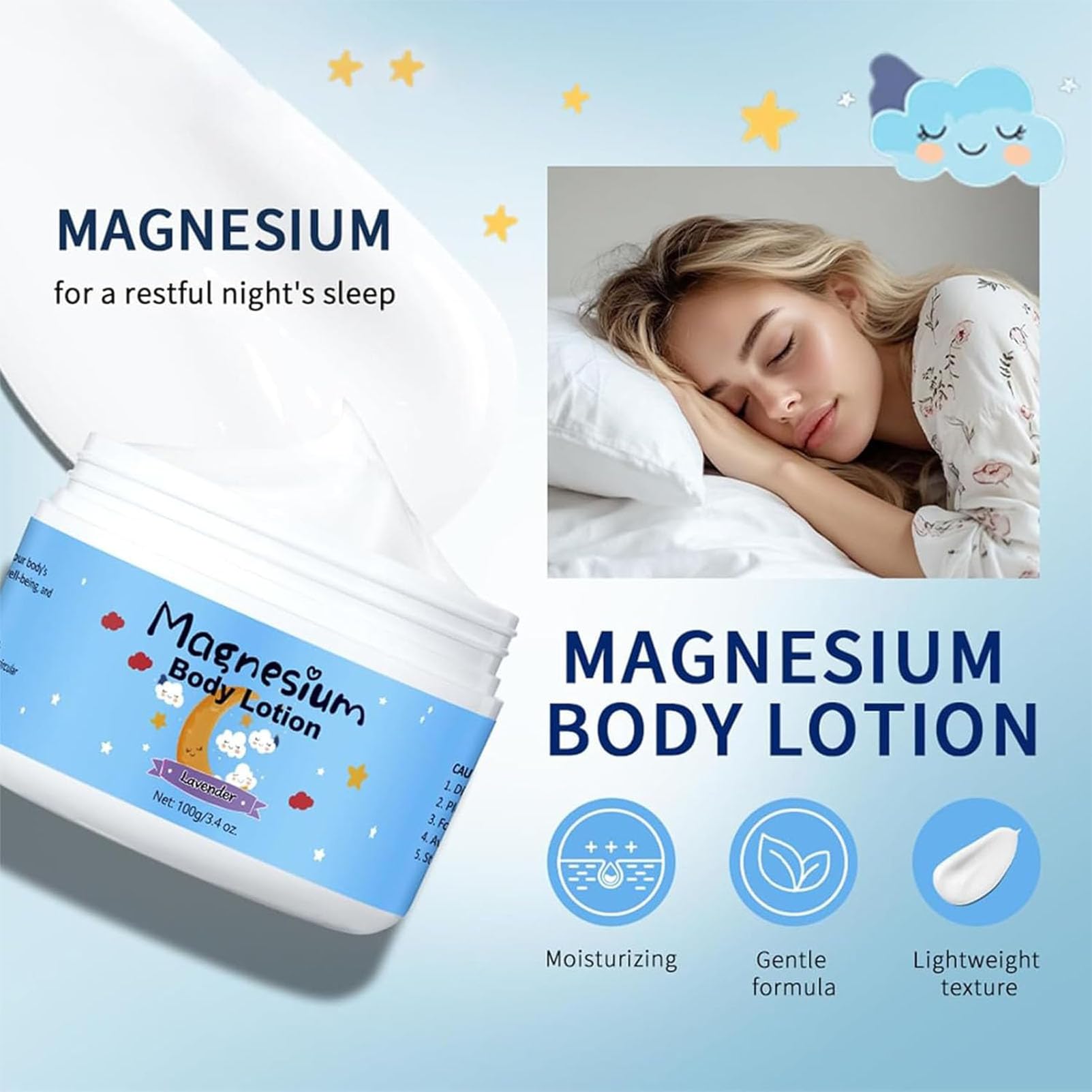 Magnesium Cream for Kids Magnesium Lotion for Sleep Magnesium Butter,Calm Magnesium Cream with Lavender Essential Oils - Image 3