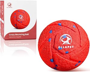 Smart Interactive Dog Toy Ball - Automatic Bouncing & Rolling, Chew-Resistant E-TPU Material, 3 Interactive Modes, IPX7 Waterproof, Smart Chase Pet Toy Ball for Medium and Large Dogs (Red)