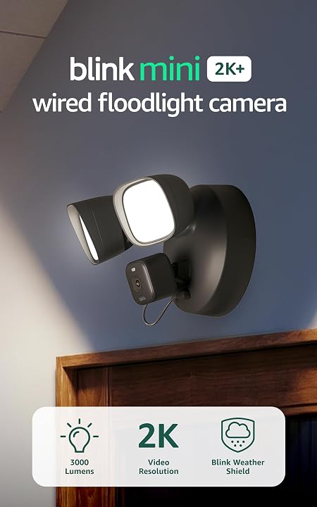 Blink Mini 2K+ Wired Floodlight Camera