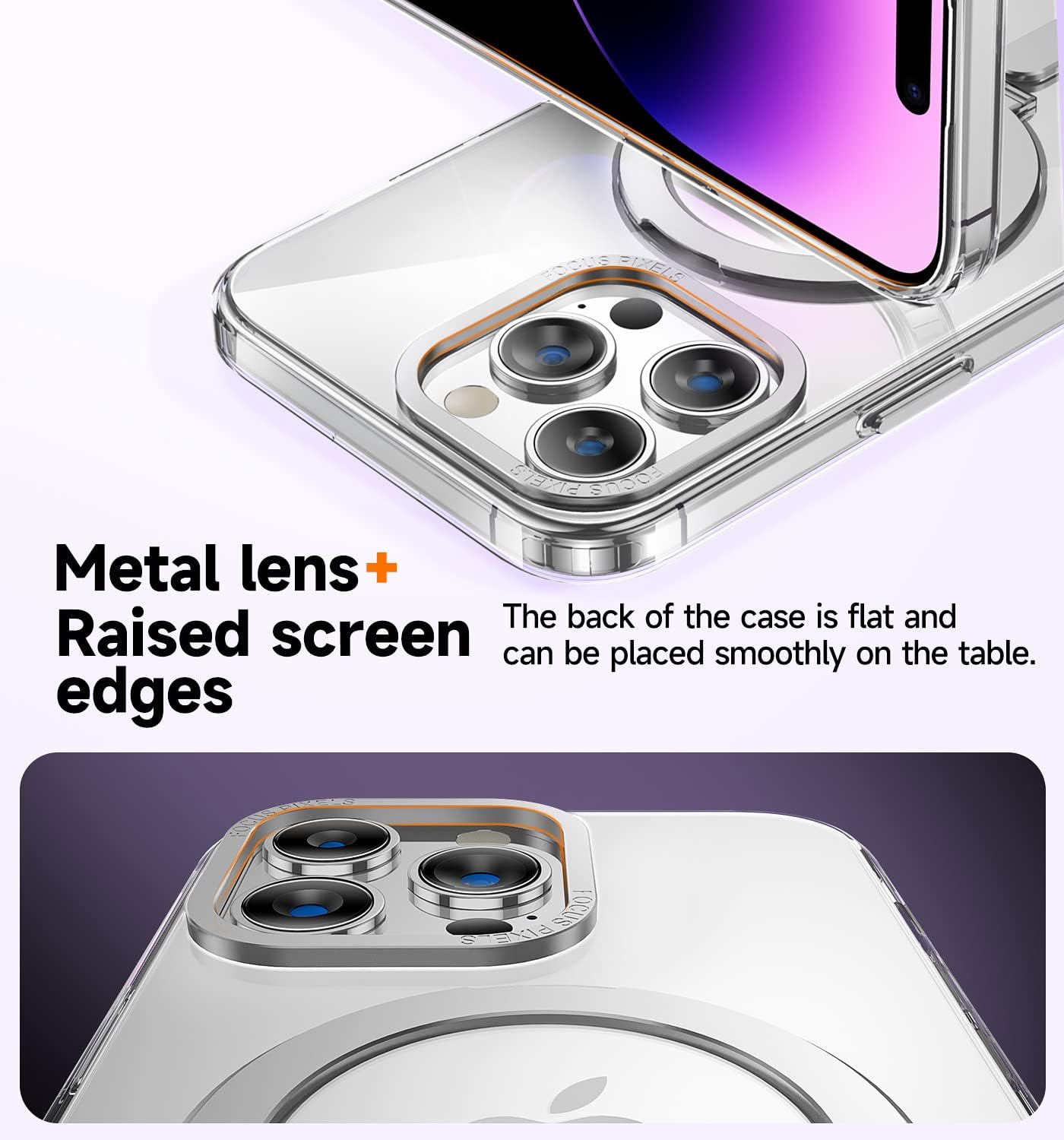 MAGIC JOHN Magnetic Case for iPhone 14 Pro Max Phone Case[Compatible with Magsafe] [with Magnetic Mental Stand][Military Grade Shockproof][Anti Yellowing],Translucent Matte Back with Soft Edge,Clear - Image 6