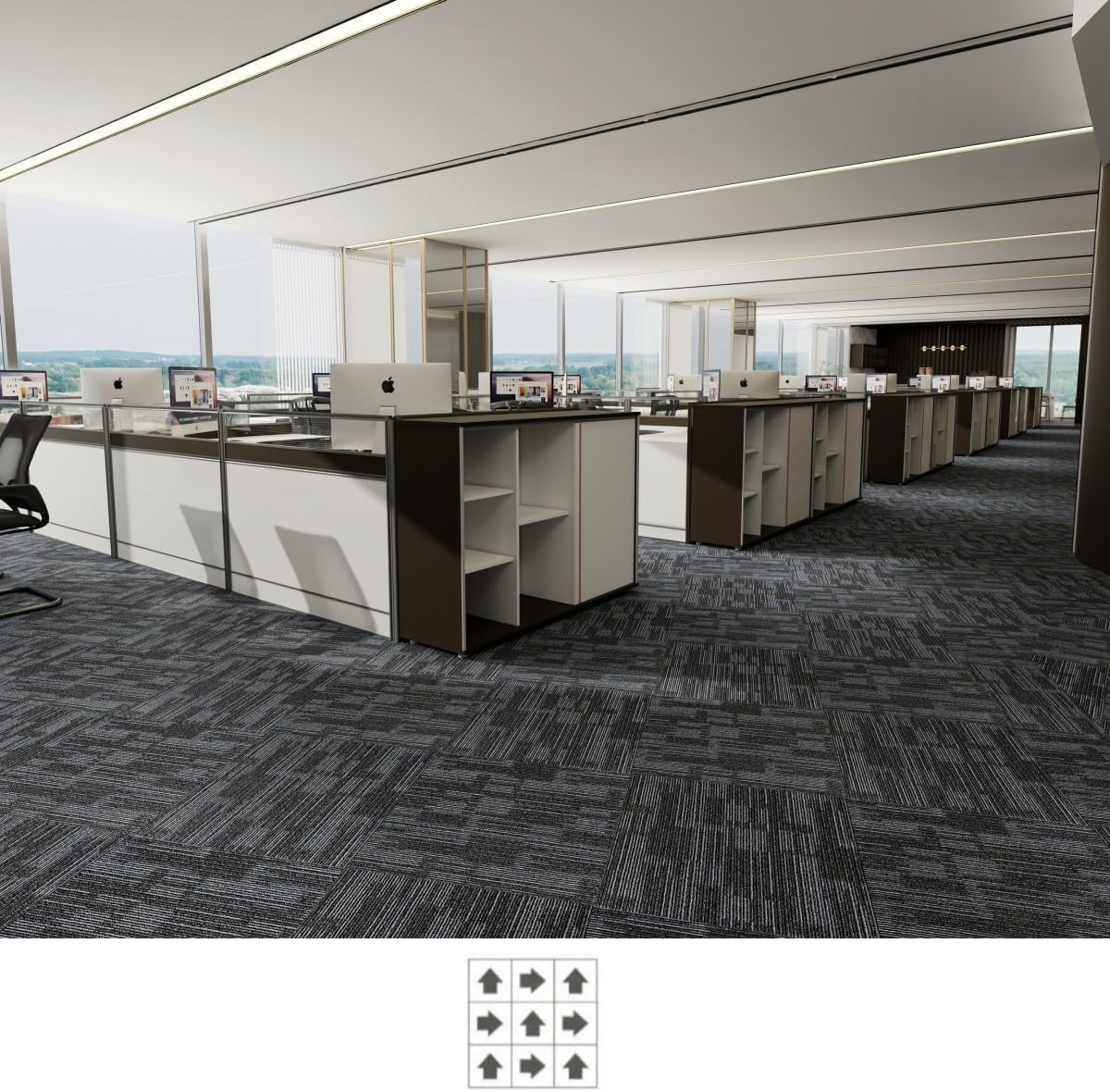 Carpet Tiles 24"x 24" 18PCS Non-Slip Soft Floor Carpet for Office, Bedroom, Living Room, Kitchen, Garage,Easy DIY Installation Seamless Floor Tiles Rug,Grey