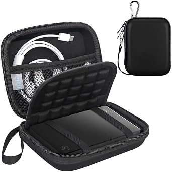 Lacdo Hard Drive Carrying Case for Seagate Portable External Hard Drive, Toshiba Canvio Basics/Flex WD Elements/My Passport External hard Drive HDD Case 1TB 2TB 4TB 5TB 6TB Shockproof Travel Bag,Black