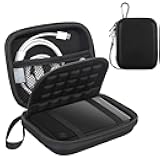 Lacdo Hard Drive Carrying Case for Seagate Portable External Hard Drive, Toshiba Canvio Basics/Flex WD Elements/My Passport External hard Drive HDD Case 1TB 2TB 4TB 5TB 6TB Shockproof Travel Bag,Black