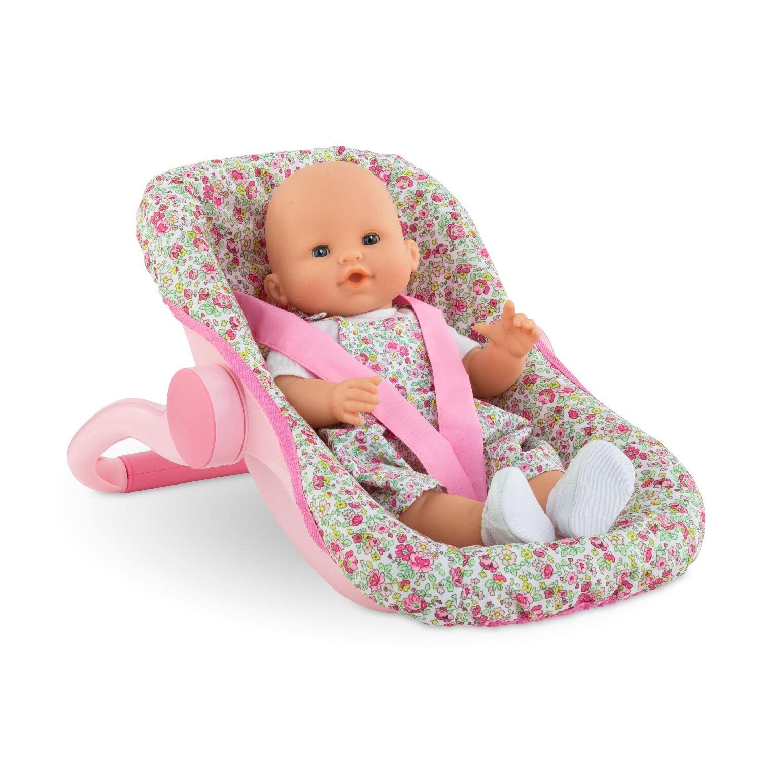 Corolle Porte-Poupon Fleuri – Pour Poupon 36 Et 42 Cm – Poignée 3 Positions – Berceau Ou Assise – Dès 3 Ans – Fabrication Française