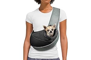 Dog Cat Sling Carrier PETFAVORITE (SFav023BK-1) Adjustable Padded Hands Free Comfort Carrying...