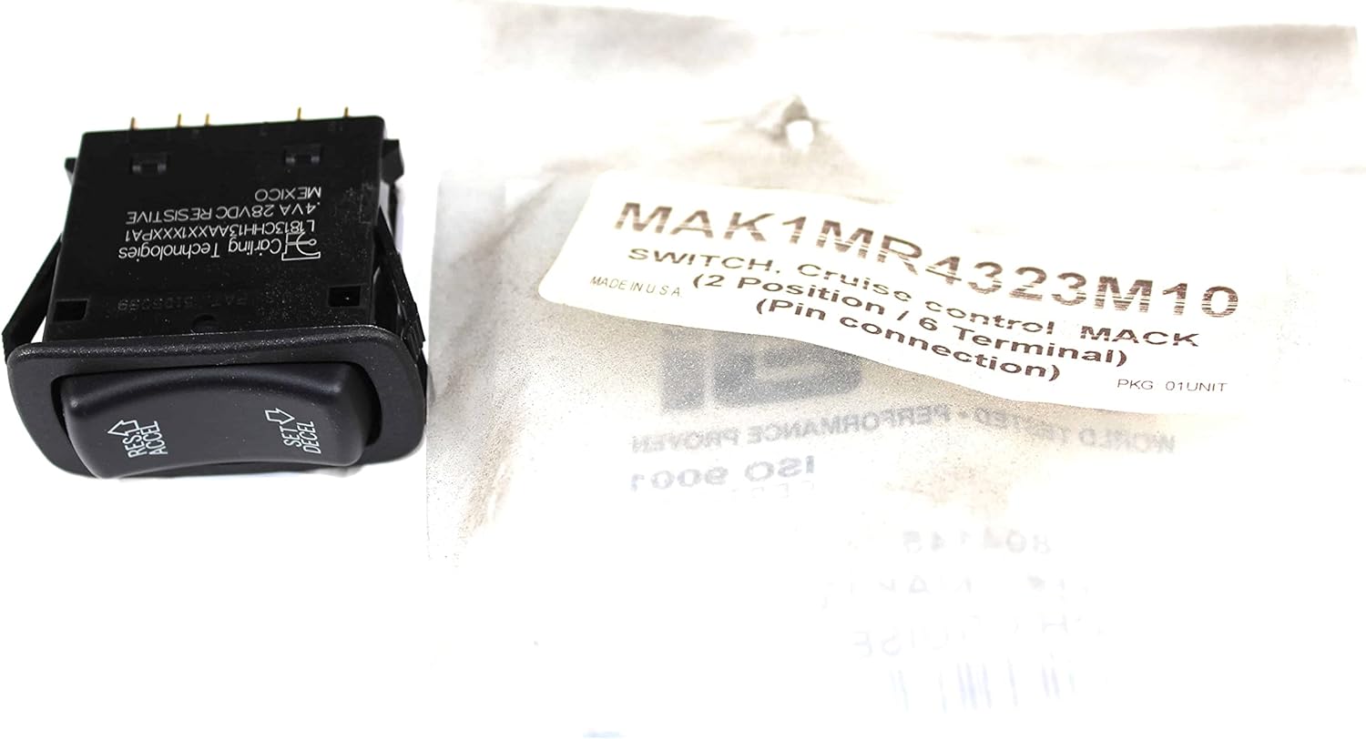 Cruise control Switch for MACK Replaces # 1MR4323M10 (2 Position / 6 Terminal). (Pin connection)