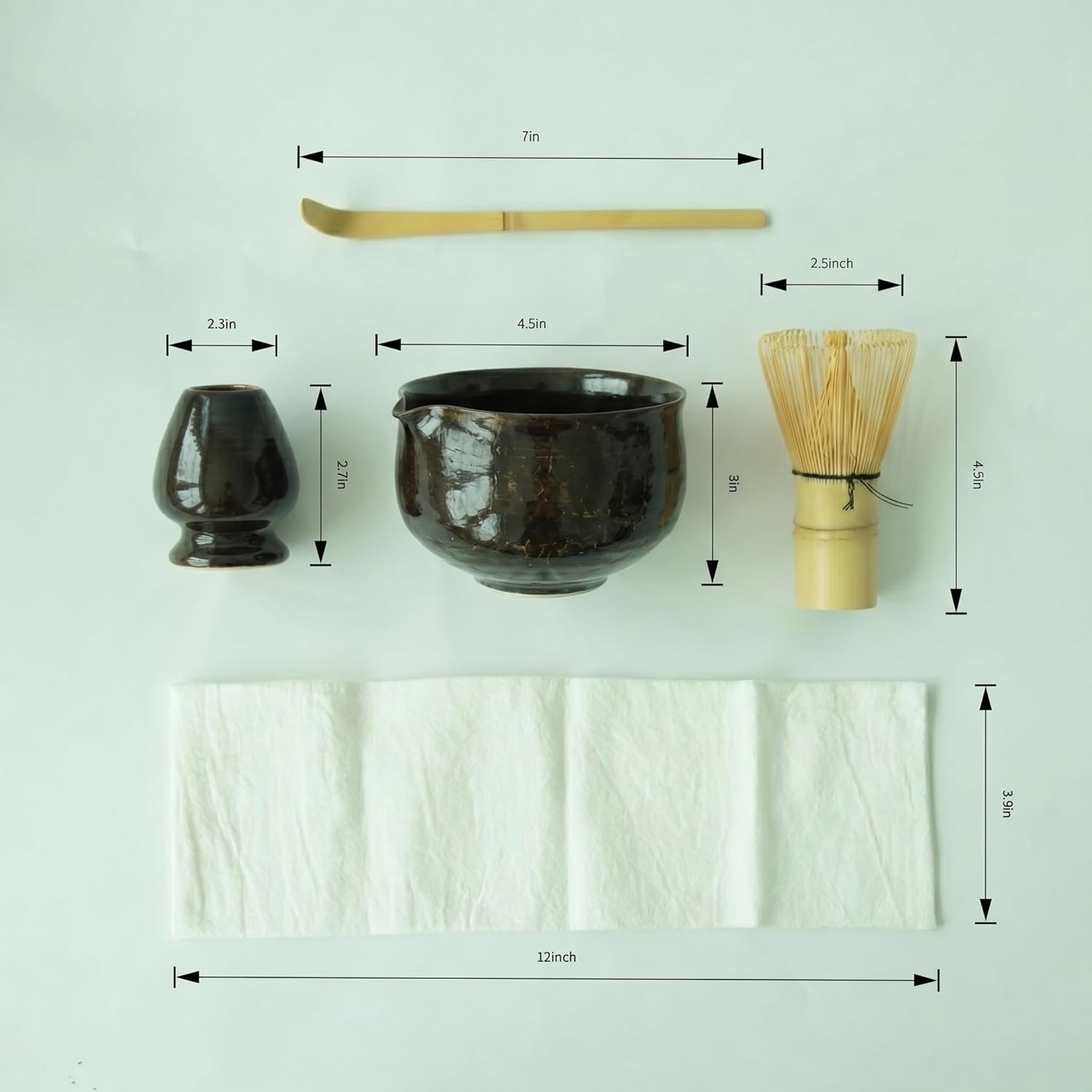 Matcha Whisk Set, 5-Piece Matcha Set with Ceramic Bowl, Bamboo Whisk, Bamboo Scoop, Whisk Holder & Tea Towel – Premium Matcha Tea Set for Beginners & Matcha Lovers, Gift Ready