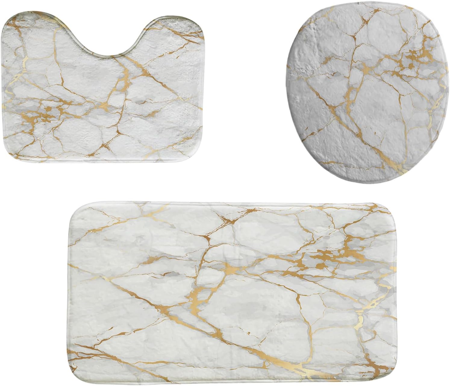 CAPSCEOLL Bathroom Rugs Mat 3 Piece, World Political Map Clearly Labeled Extra Soft Comfortable Bath Rugs,Non-Slip,Machine Washable Water Absorbent and Thick Bathroom Floor Mats for Shower Bathtubs