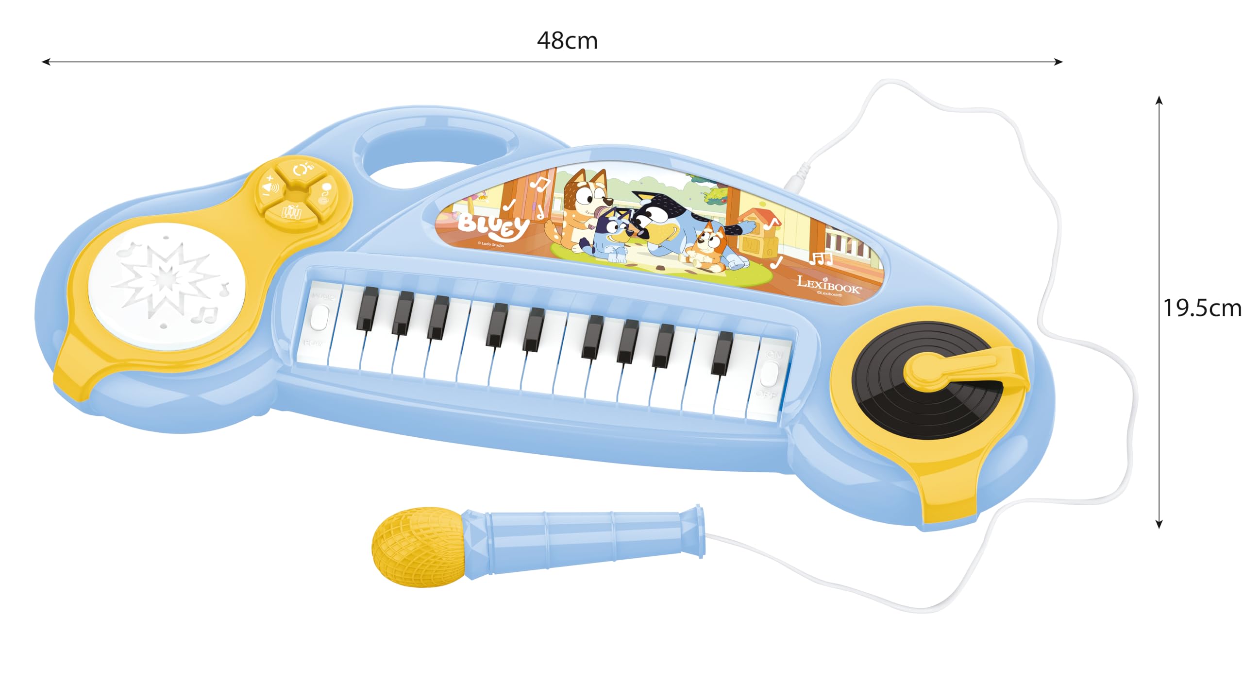 LEXIBOOK, Bluey, Piano electrónico para niños con Efectos Luminosos, Azul y Amarillo, K704BY — view 2