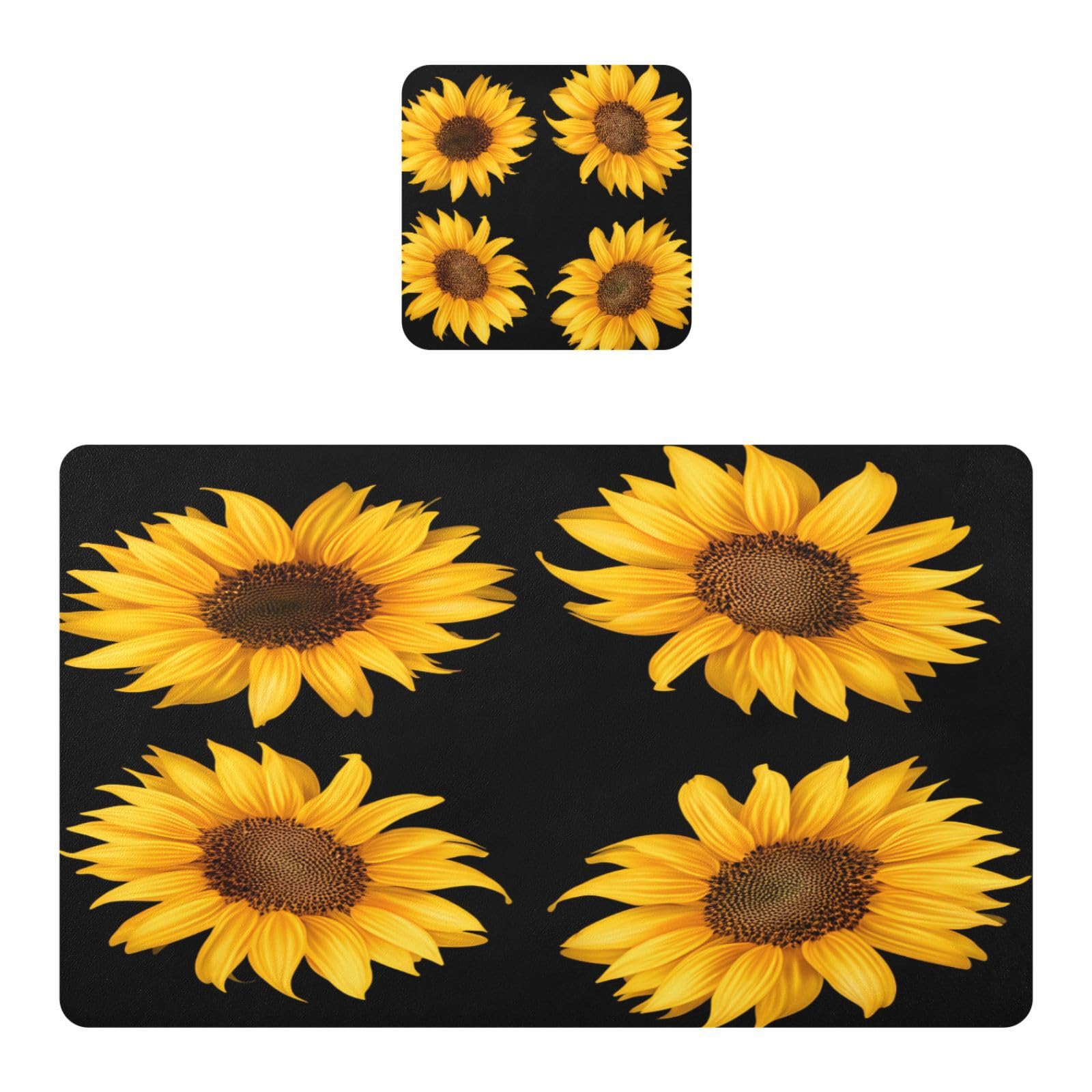 BURSTDDY Sunflowers Placemat Waterproof Place Mat for Dining Table