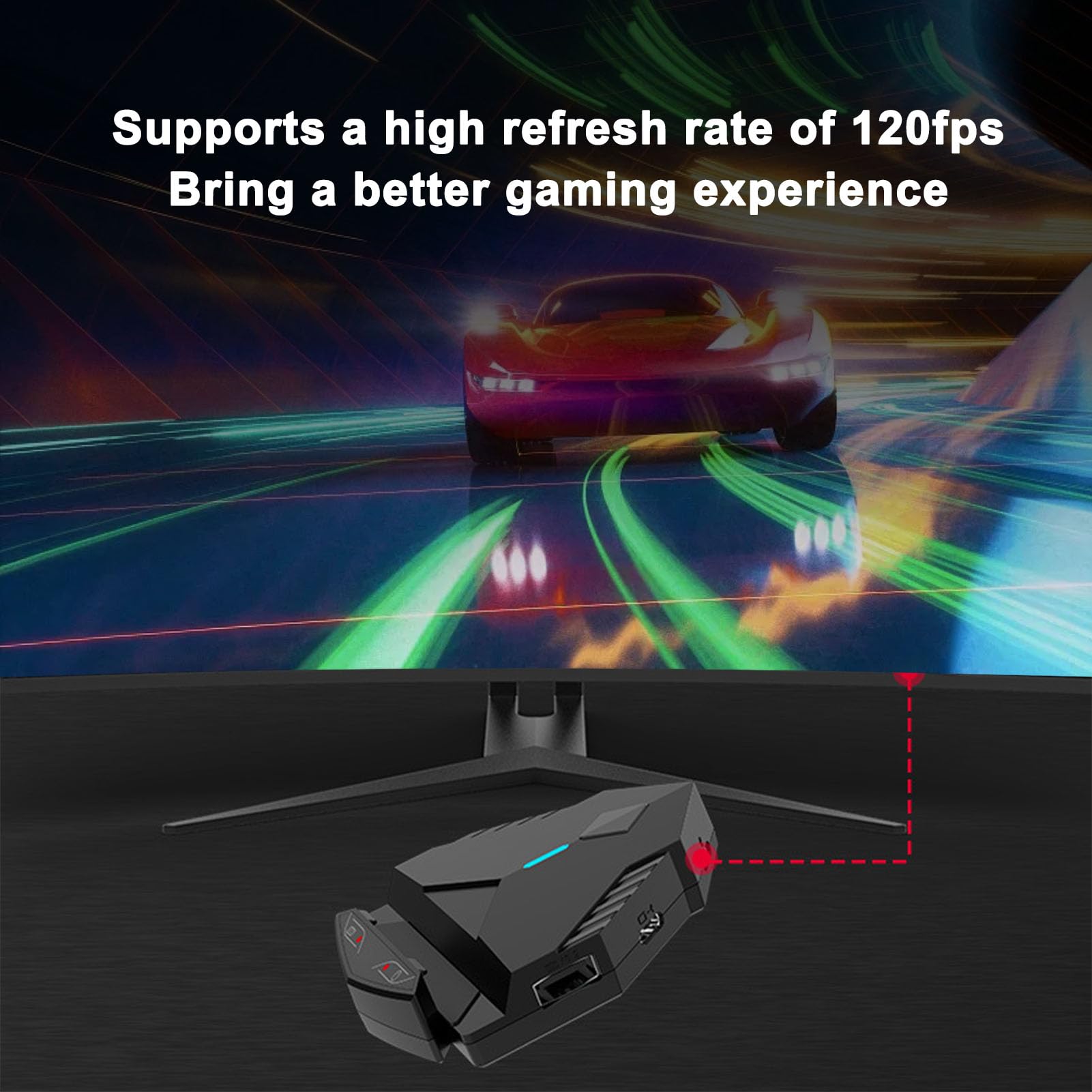 Generic Zestaw Konwertera Klawiatury i Myszy do Gier RGB dla, Bezprzewodowe Połączenie Przewodowe dla PUBG, Przenośny Mobilny Adapter do Gier dla Telefonu