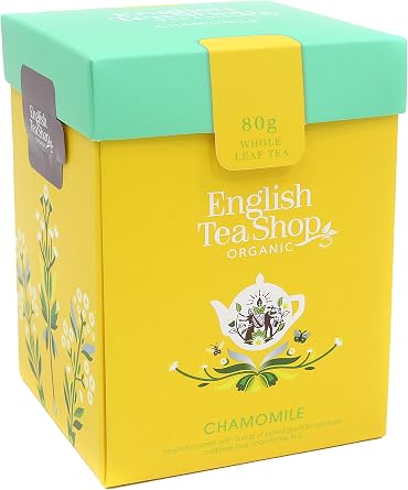 English Tea Shop Chamomile, Fairtrade & Organic Premium Whole Leaf Tea, 80g