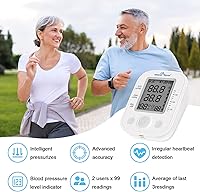 Vista 2 de Easy@Home Digital Blood Pressure Monitor Upper Arm with Pulse Rate Indicator, Accurate Automatic BP Machine with with Free App MyHeartPal, Not