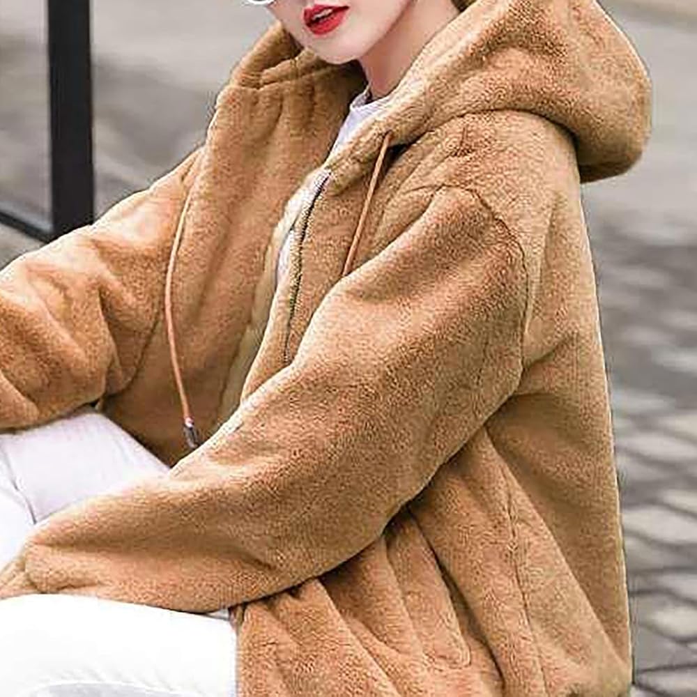 Blouson Femme Hiver Chaud Polaire Manteau Long Veste Femme Hiver Chic Et Elegant Grande Taille Mode Veste Chic Mi Saison Marque Pas Cher Blouson Cadeau Anniversaire Femme(Bleu,S