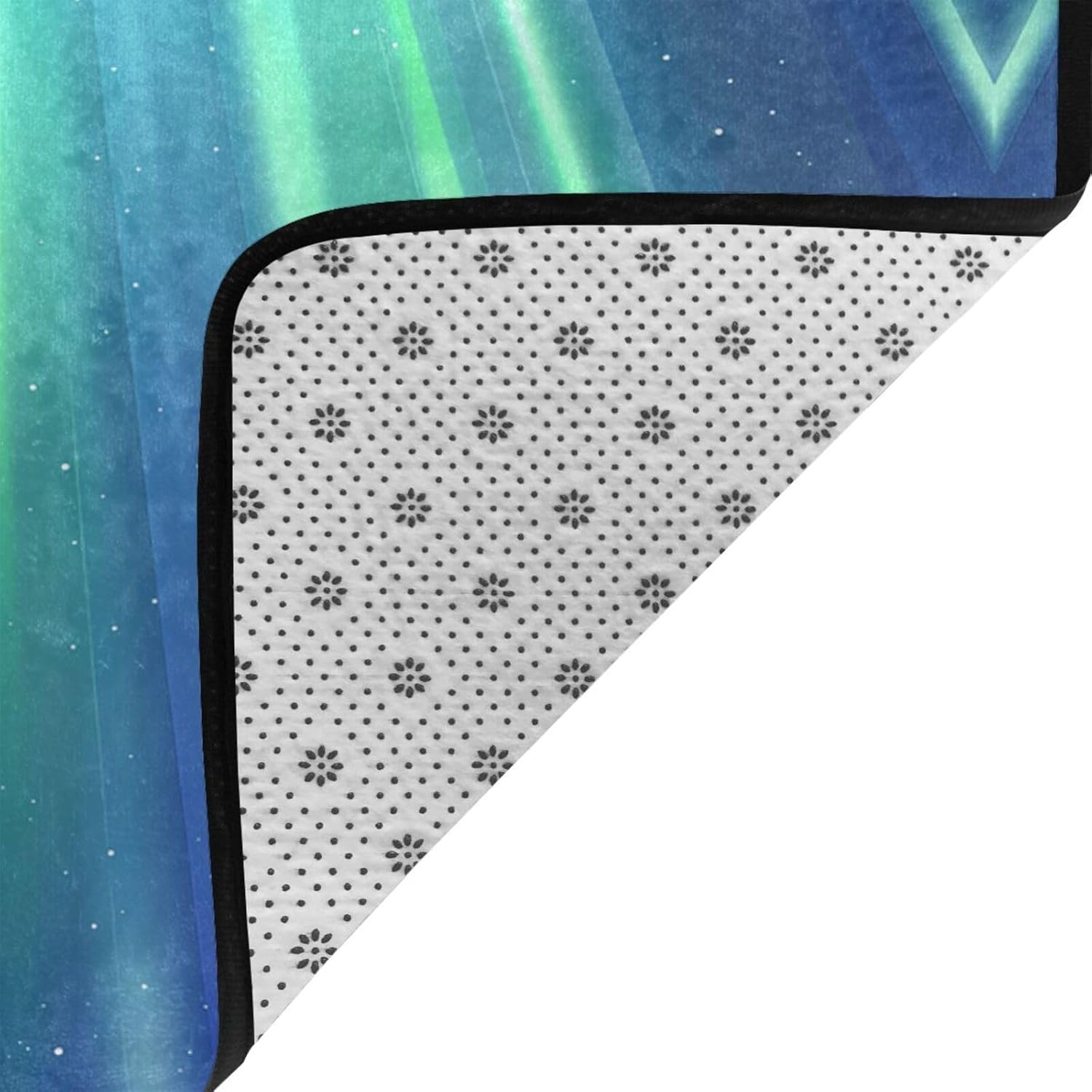Blue Aurora Borealis Printed Anti-Slip Floor mat Carpet Rug 72"x48" for Living Room Office Coffee Table Bed Balcony