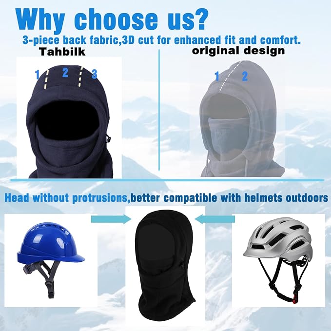 Balaclava de forro polar para esquí y actividades al aire libre miniatura 3