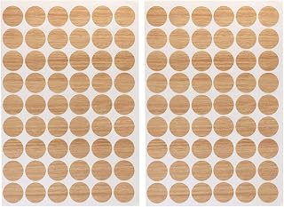 Mini Skater 108Pcs Self-Adhesive Wooden Furniture Cabinet Screw Hole Cover Stickers Decoration Supplies,20mm Dia (Light Cherry)