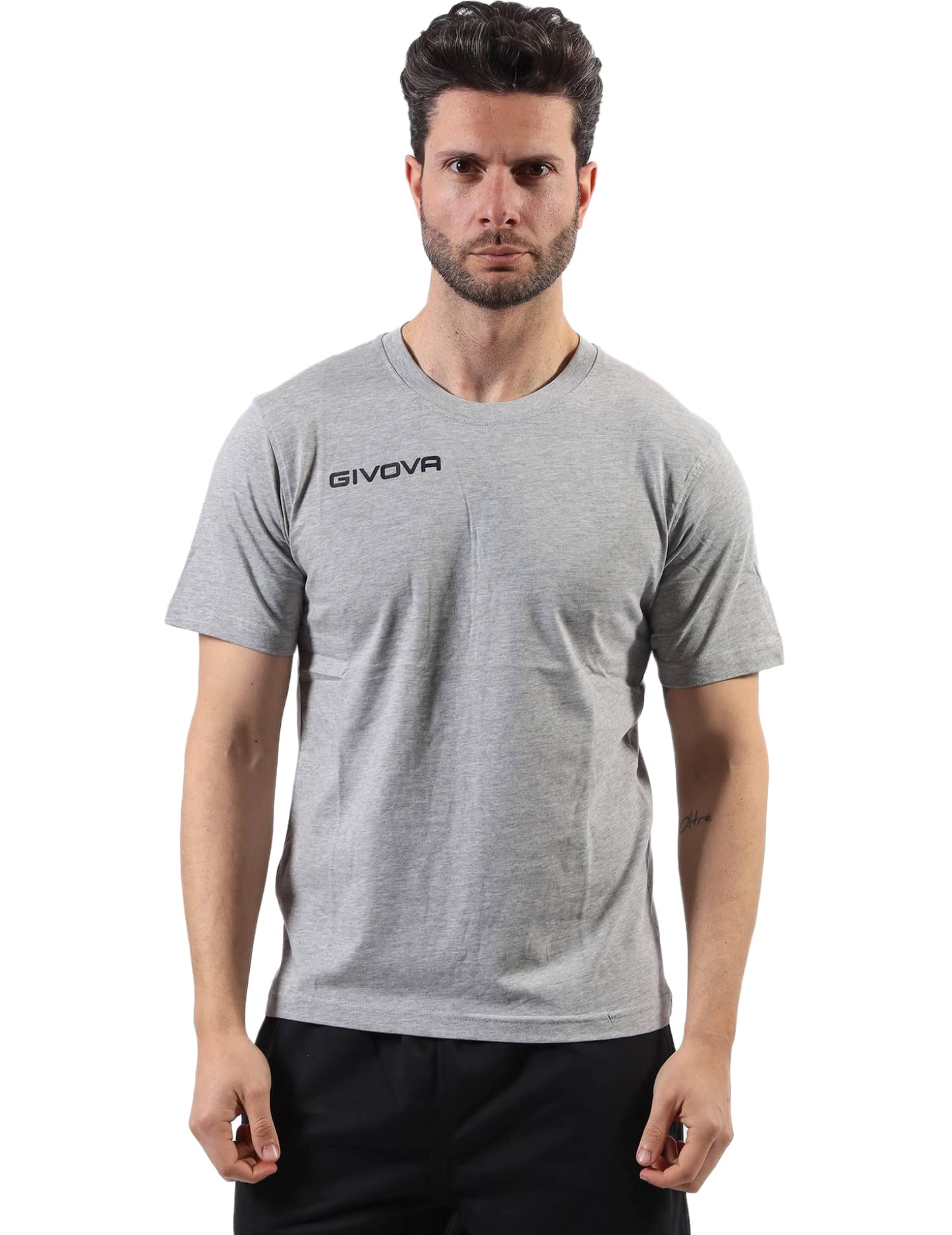 Givova Unisex Gris Baumwoll-T-Shirt Kind Fresh