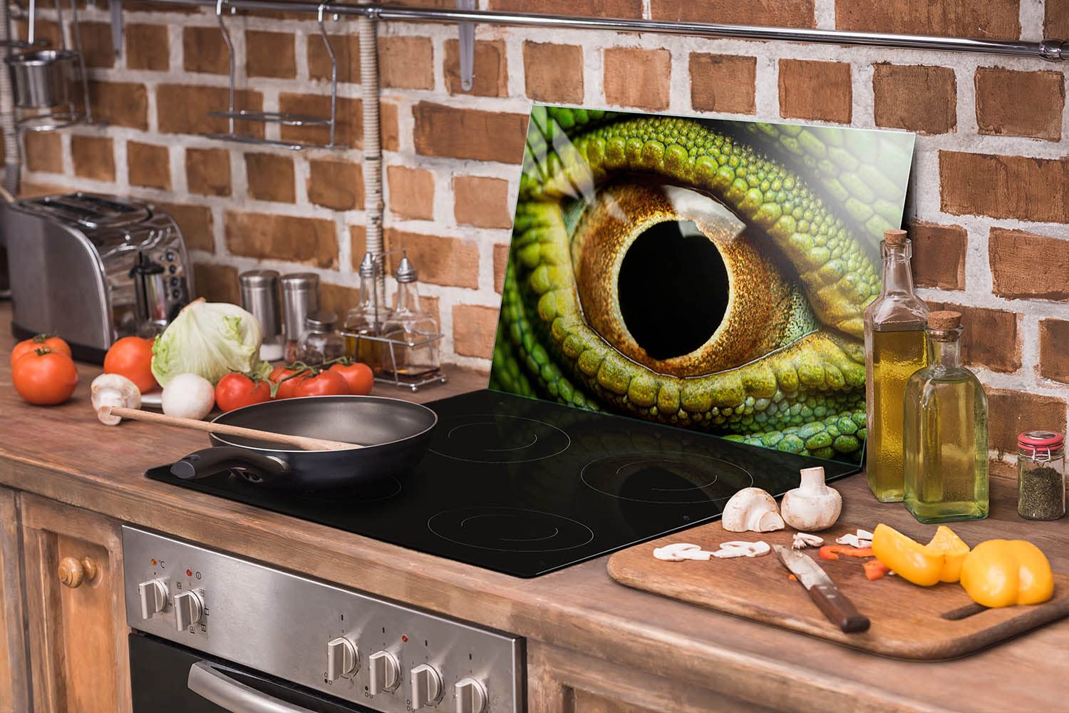 Placa protectora de vitrocerámica 70 x 52 cm 1 pieza cocina eléctrica universal para inducción protección contra salpicaduras tabla de cortar de vidrio templado como decoración, OJO