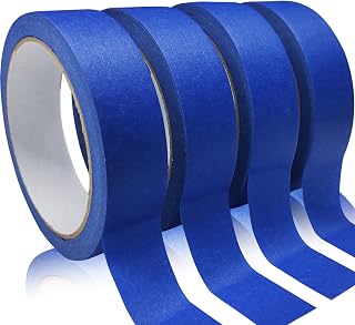 SmaringRobot 4 Rolls Premium Blue Painters Tape 1 Inch Wide No Residue Masking Tape for Painting DIY Crafts Arts 0.94in x 22yd Each