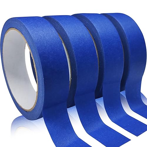 4 Rolls Premium Painters Tape, Blue Tape, Masking Tape, Paint Tape for Multi-Purpose, Painting, Painter's, DIY Crafts Arts (88yd =0.94IN*22yd*4) Decoration Labeling No Residue, Easy Removal - 4 Rolls, 0.94IN X 22YD