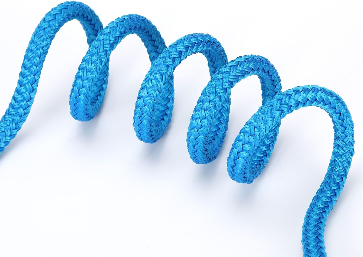 Boat Ropes for Docking, 3/8 Inch Series Double Braided Nylon Dock Lines with 12 Inch Loop, 2 Pack Black or Blue