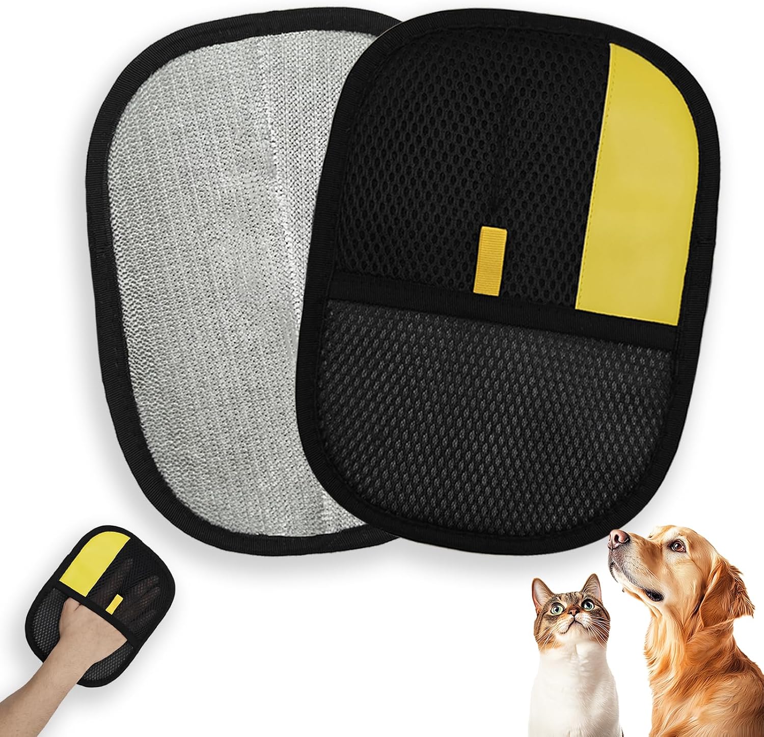 Pet Hair Remover Gloves, Electrostatic Reusable Grooming for Dogs Cats