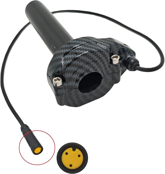 Surron Style Universal Voltage Ebike Hand Grips Full Bar Twist Throttle for Bafang BBS01B BBS02B BBSHD Mid Drive Motor, 12V-90V