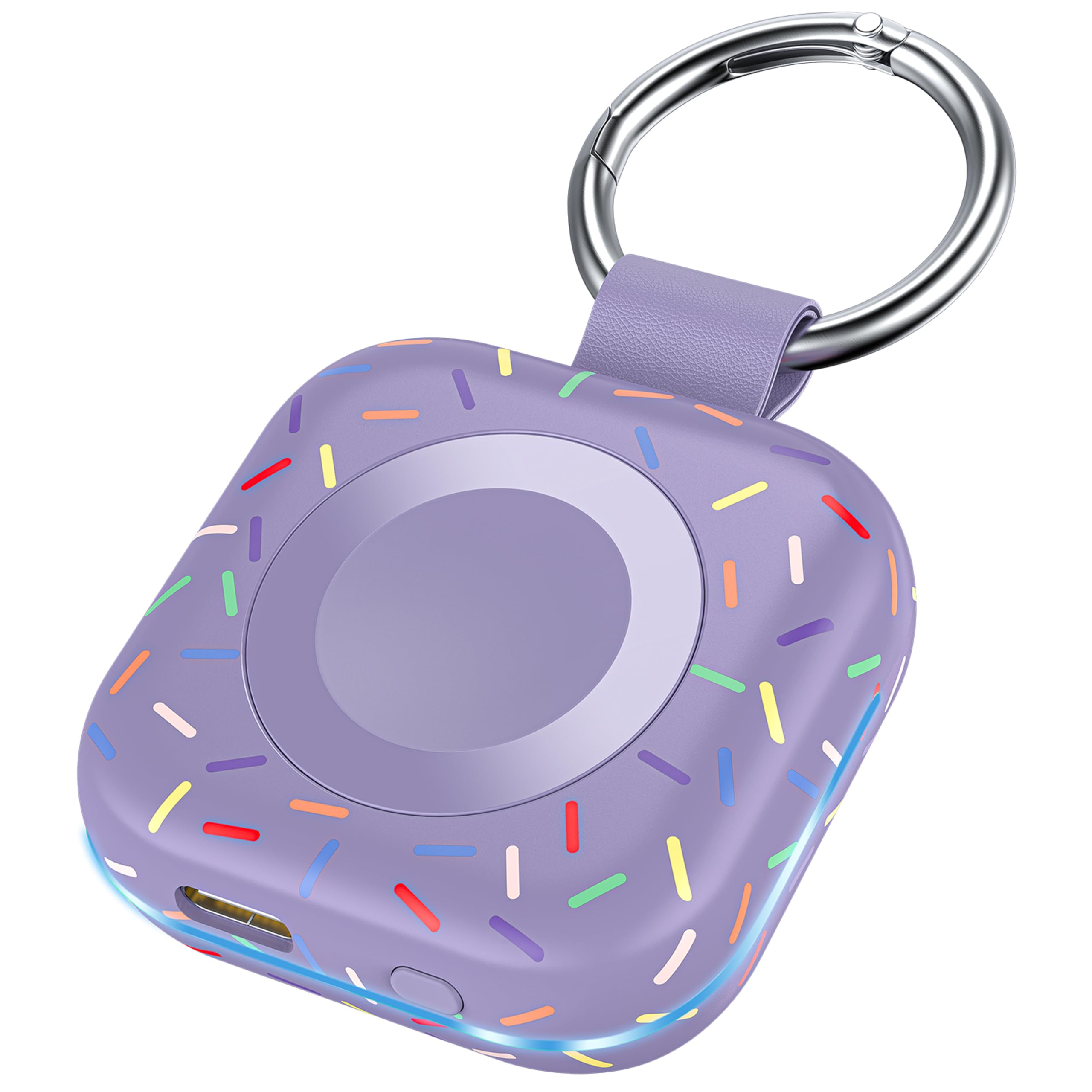 Photo 1 of Portable Wireless Charger for Apple Watch Series 11/10/9/8/UItra/7/6/5/4/3/2/SE/Nike,Compact Travel Purse Essentials Magnetic iWatch Charger 1200mAh Extra Power Bank Keychain Style