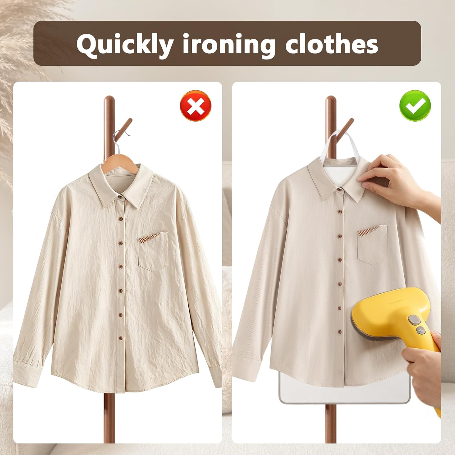 Over The Door Ironing Board, Portable Steamer Pad for Clothes, Foldable Hanging Steam Board with Heat Protection for Shirts, Blouses, Sleeves and Collars