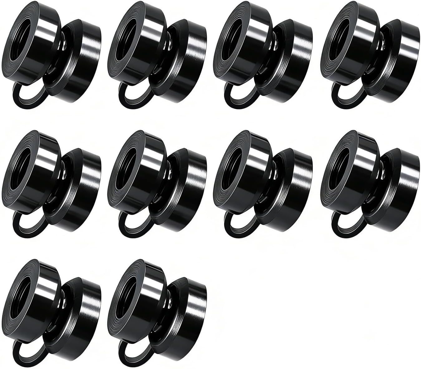 10Pcs Black Exhaust Hanger Grommets Compatible with Exhaust System,For Light Duty Hanging Only,For 3/8-in Bolts (Diameter 1-1/8 in, Thickness 7/8 in)