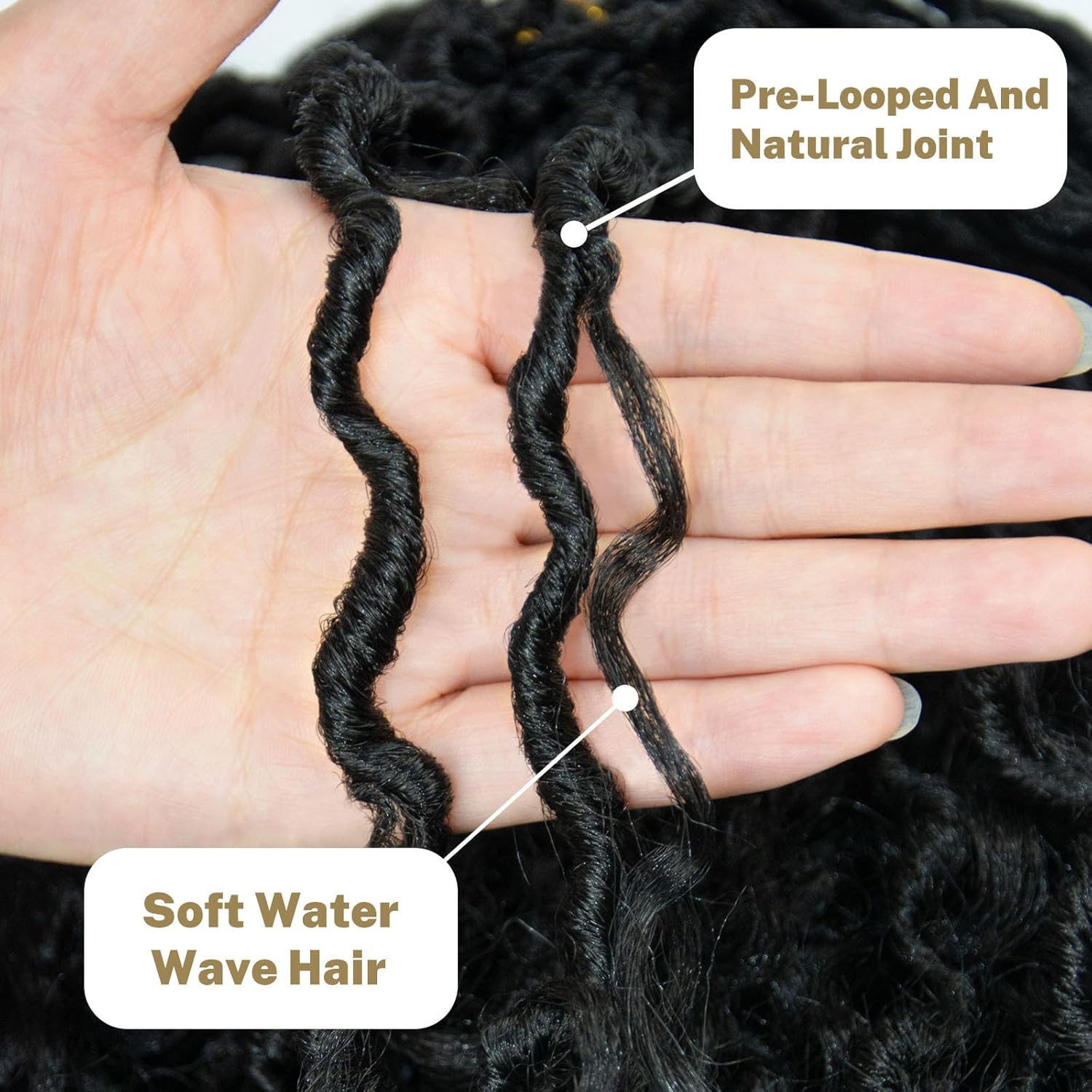Goddess Locs Crochet Hair 18 inch Goddess Locs Crochet Hair for Women Preloopd River Locs with Curly Ends Boho Faux Locs Pre-looped Curly Faux locs Hair Extensions for women（1B）