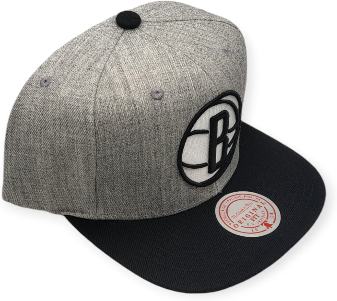Brooklyn Nets Mitchell & Ness Snapback Gray Crown Black Visor XL Pop Team