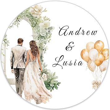 Personalized Stickers for Wedding, Custom Sticker Labels for Birthday Party Candy Candle Gift Boxes and Welcome Bags Favors Thank You StickersW001