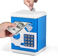 GINZU Modern Blue Piggy Banks - Money Bank for Children, Age 3-12