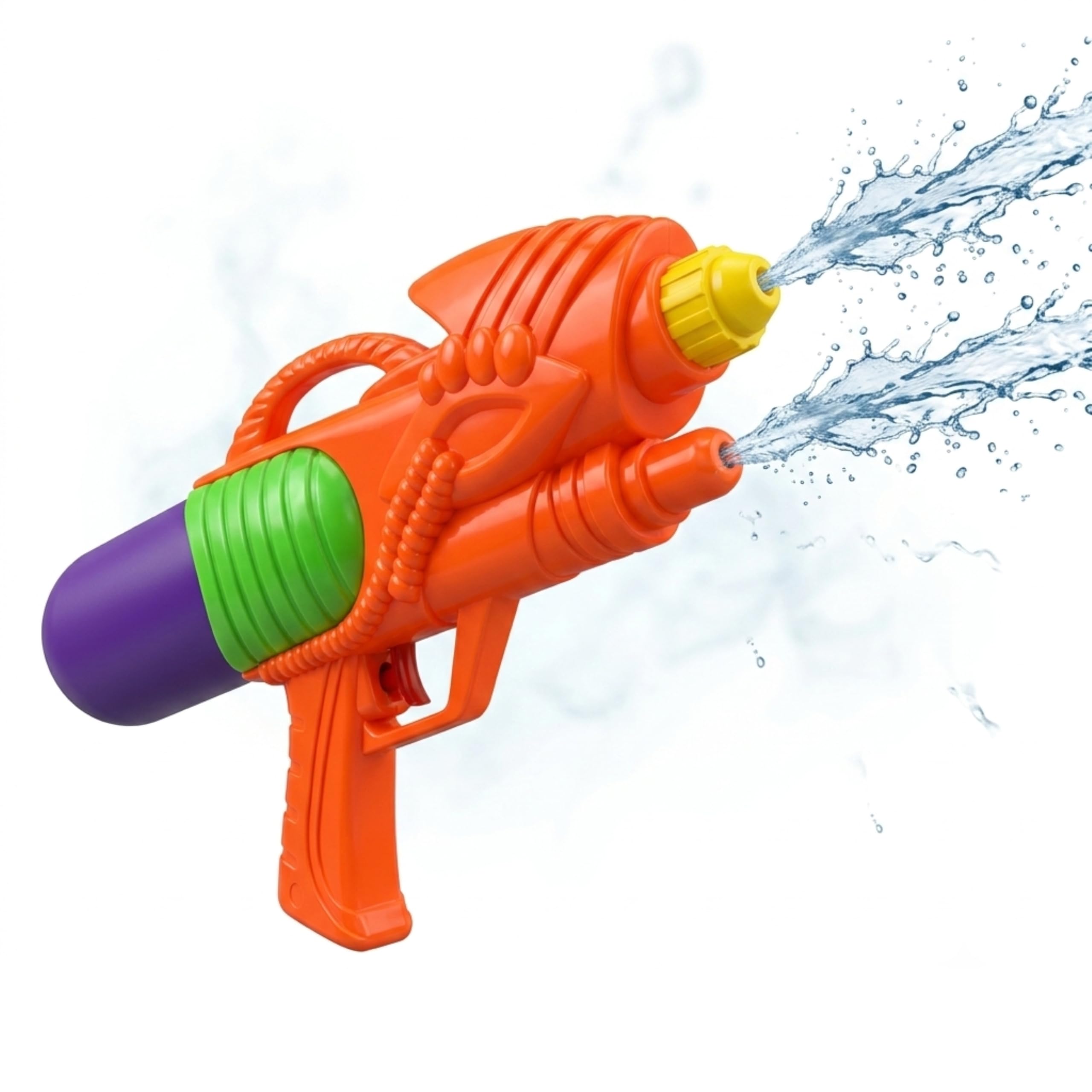 Orange Water Blaster for Kids, Shotting Range 7M Water Shooter Toy with Removable Tank, Outdoor Summer Dual Nozzle Gun for Beach, Pool & Garden Play Size-29cm