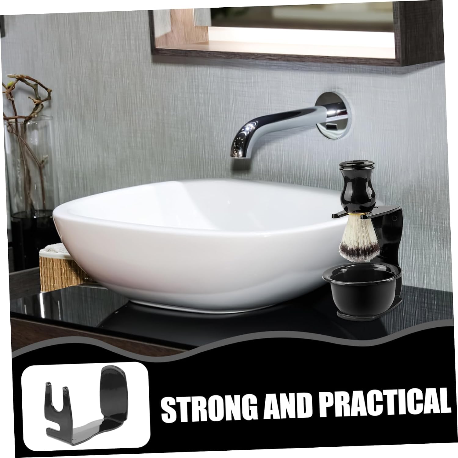 Razor Holder Shaving Brush Stand Compact Safety Razor Stand for Bathroom Countertop