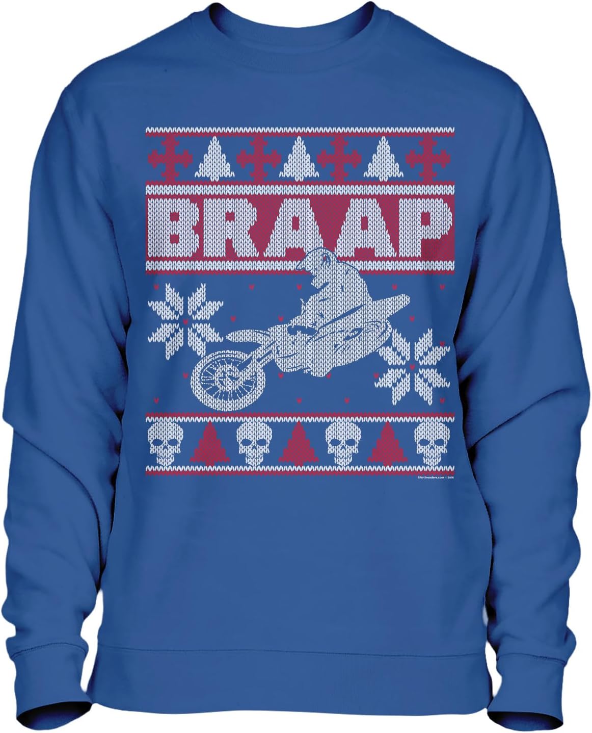 ShirtInvaders Braap - Dirt Bike Motorcross - Ugly Christmas Sweater Long Sleeve T-Shirt for Men Women