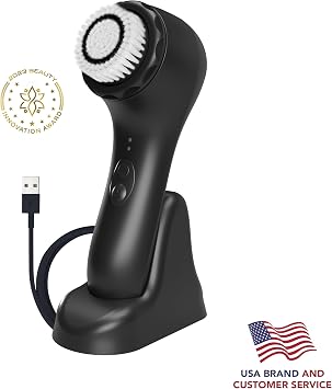 Spa Sciences - NOVA - Sonic Cleansing Brush with Bristles & Infusion System Anti-Aging Facial Exfoliating, Waterproof, and USB Rechargeable