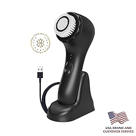 Spa Sciences - NOVA - Sonic Cleansing Brush with Bristles & Infusion System - Anti-Aging Facial Exfoliating, Waterproof, and USB Rechargeable