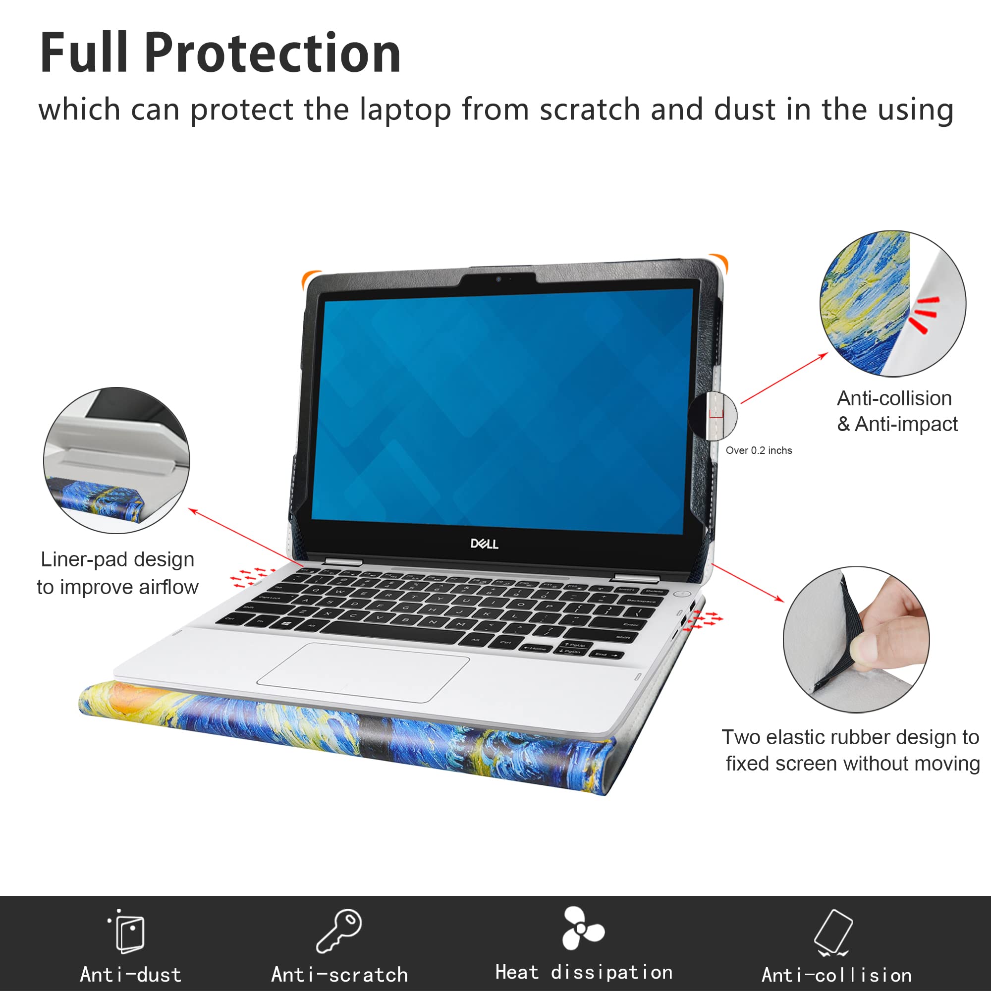 Funda protectora para Lenovo 100e/300e/100w/300w Yoga Chromebooks Gen 4, estrellada