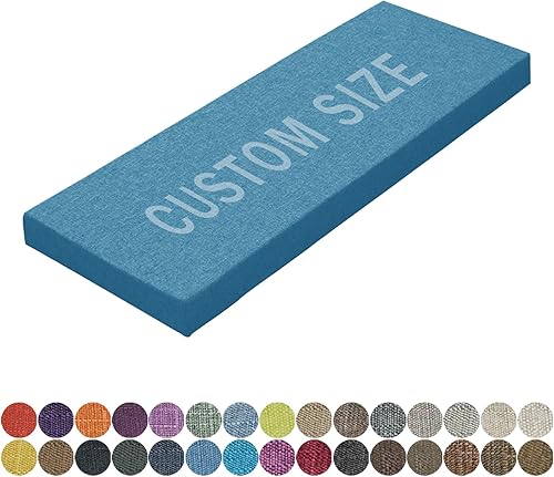 PHUSTJKL Cojín de banco de tamaño personalizado, 30 colores, cojín de asiento de ventana de bahía de 1.18 pulgadas1.97 pulgadas3.15 pulgadas de