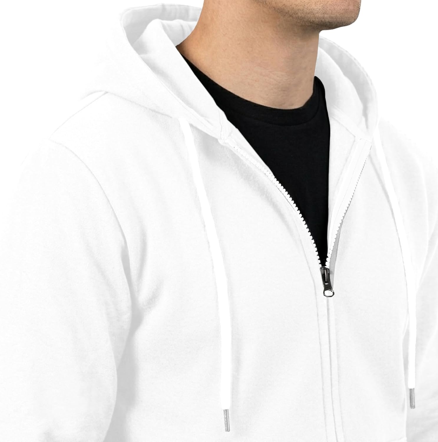 Ohoo Mens Slim Fit Double Slide Zipper Zip Up Hooded Sweatshirt Lightweight Long Sleeve Hoodie Jacket with Kanga Pocket
