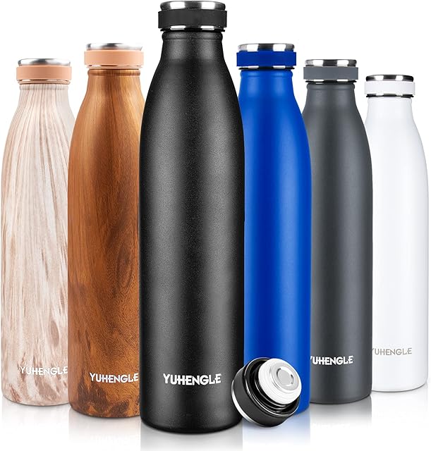 YUHENGLE Stainless Steel Water Bottle,Thermal Bottle,Vacuum Insulated Bottle |12hrs /24hrs Cold Hot Drinks Flask, Double Walled BPA Free Reusable Leakproof Sport Water Cup Travel Coffee Mug 500ml/17oz